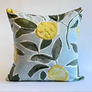 Pottery Barn Rebecca Atwood Lemon Embroidered Pillow Cover